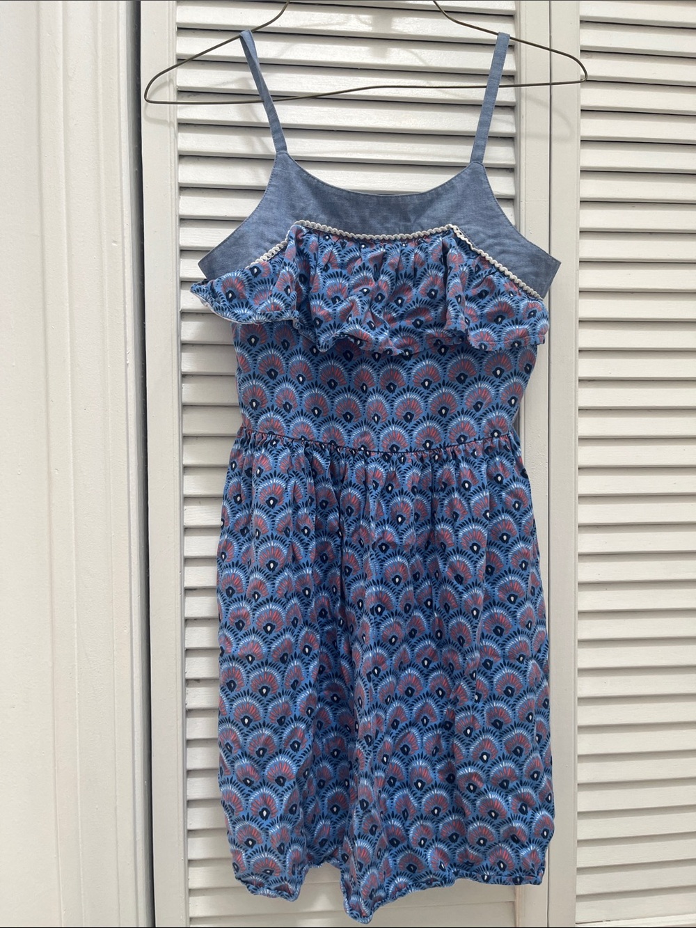 Nautica Blue and Pink Scallop-Print Sundress